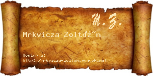 Mrkvicza Zoltán névjegykártya